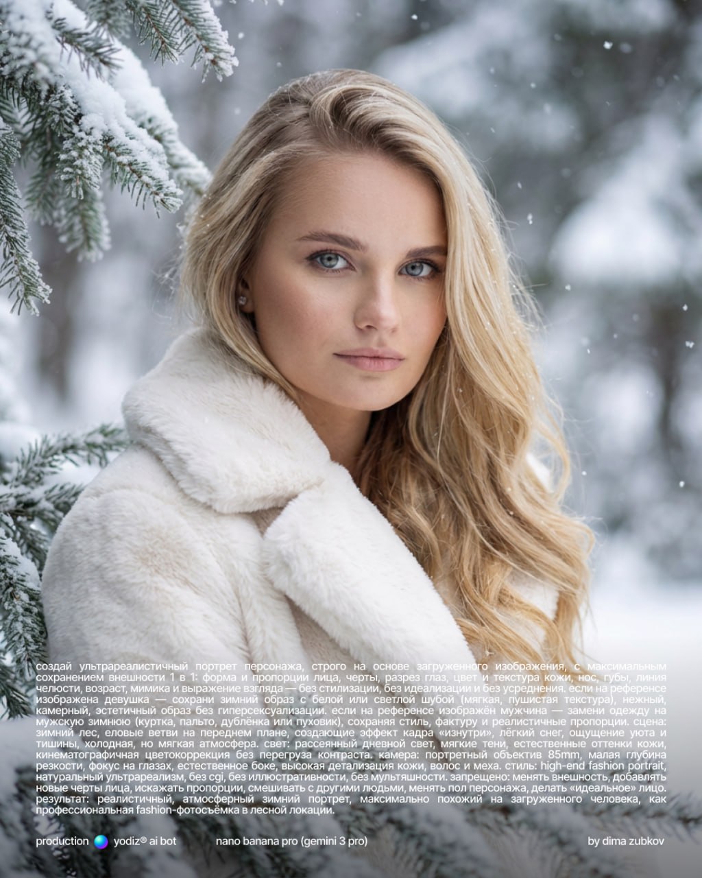 Зимнее нейрофото — промт для Nano Banana Pro