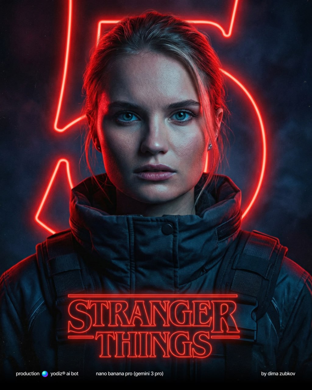 Промпт для нейрофото: постер Stranger Things