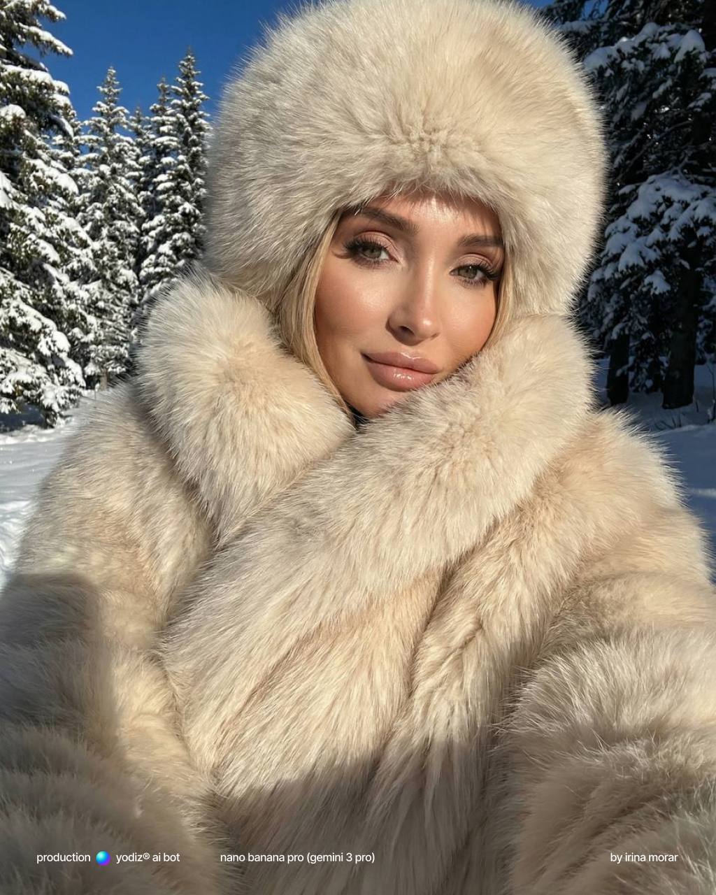 Промпт для ИИ фотосессии: зимний люксовый портрет