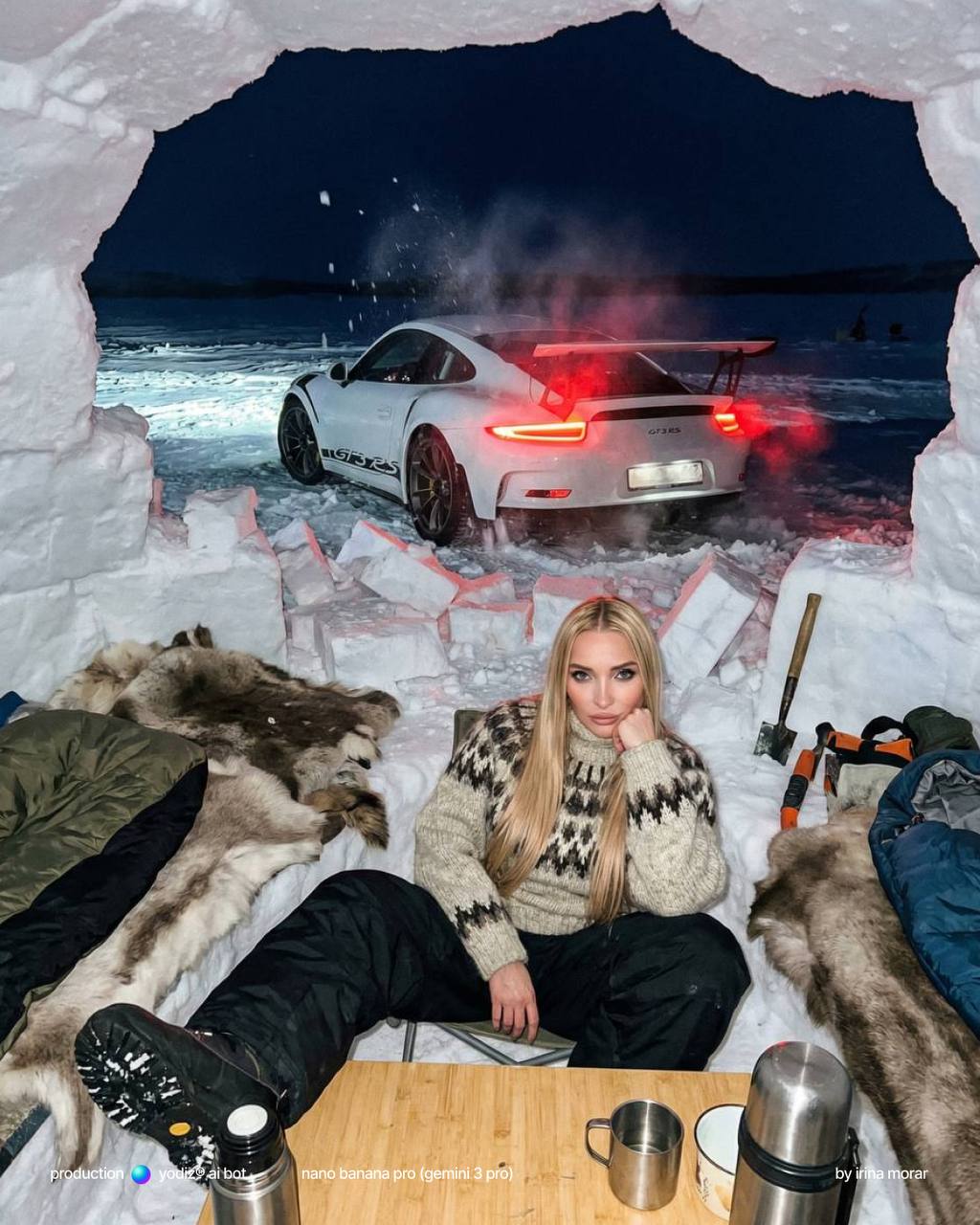 Нейрофотосессия: бунтарская мода в иглу с Porsche