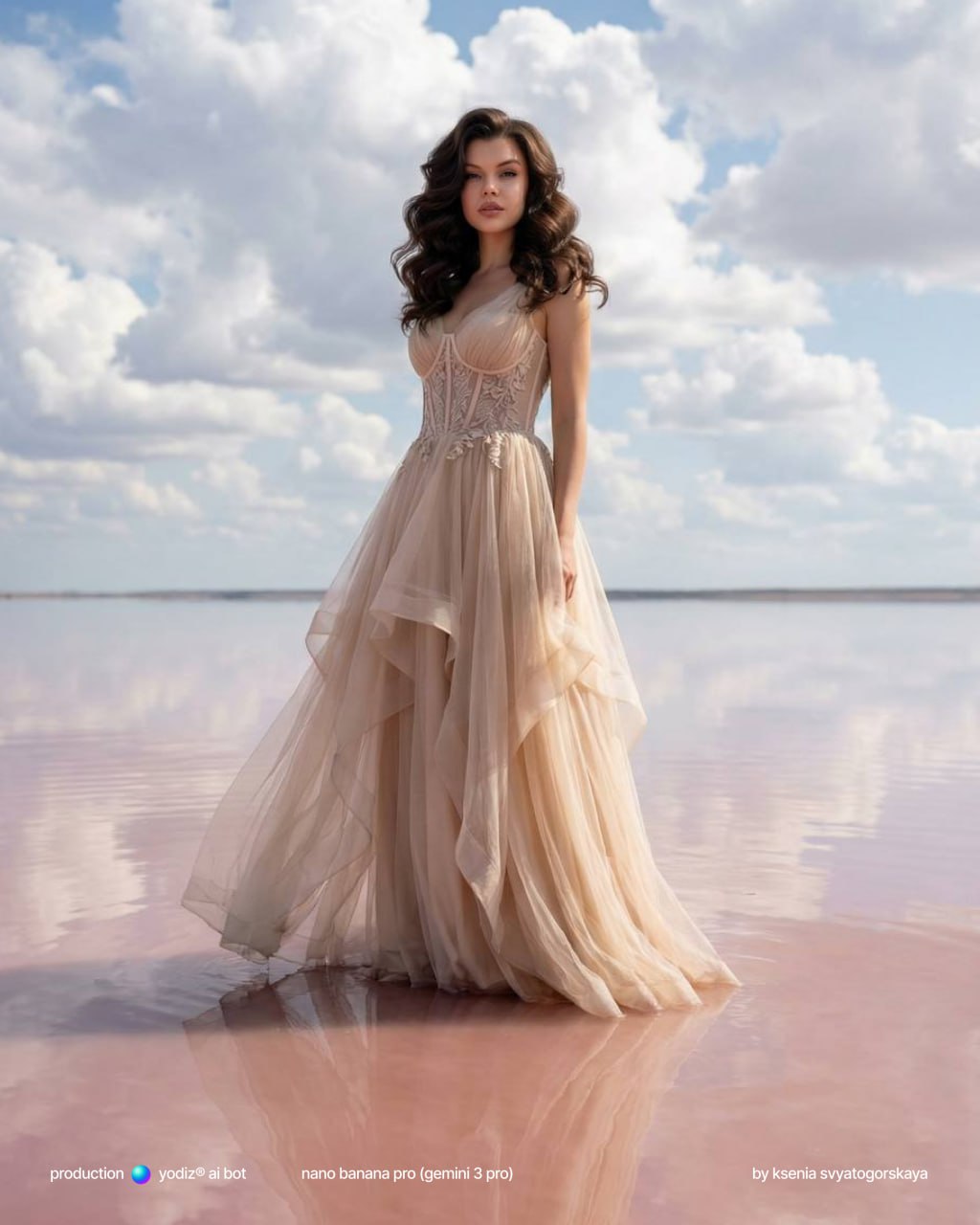 Нейрофотосессия: fashion editorial у розового озера