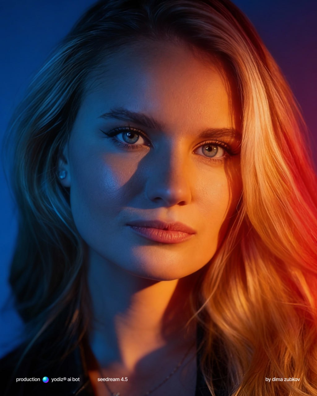 Студийный портрет в стиле editorial с контрастным светом