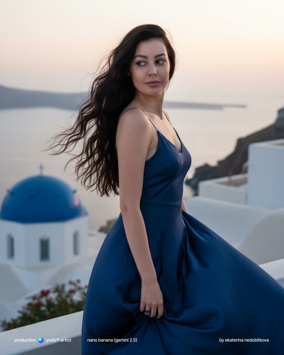 Нейрофотосессия на Санторини: гламурный портрет