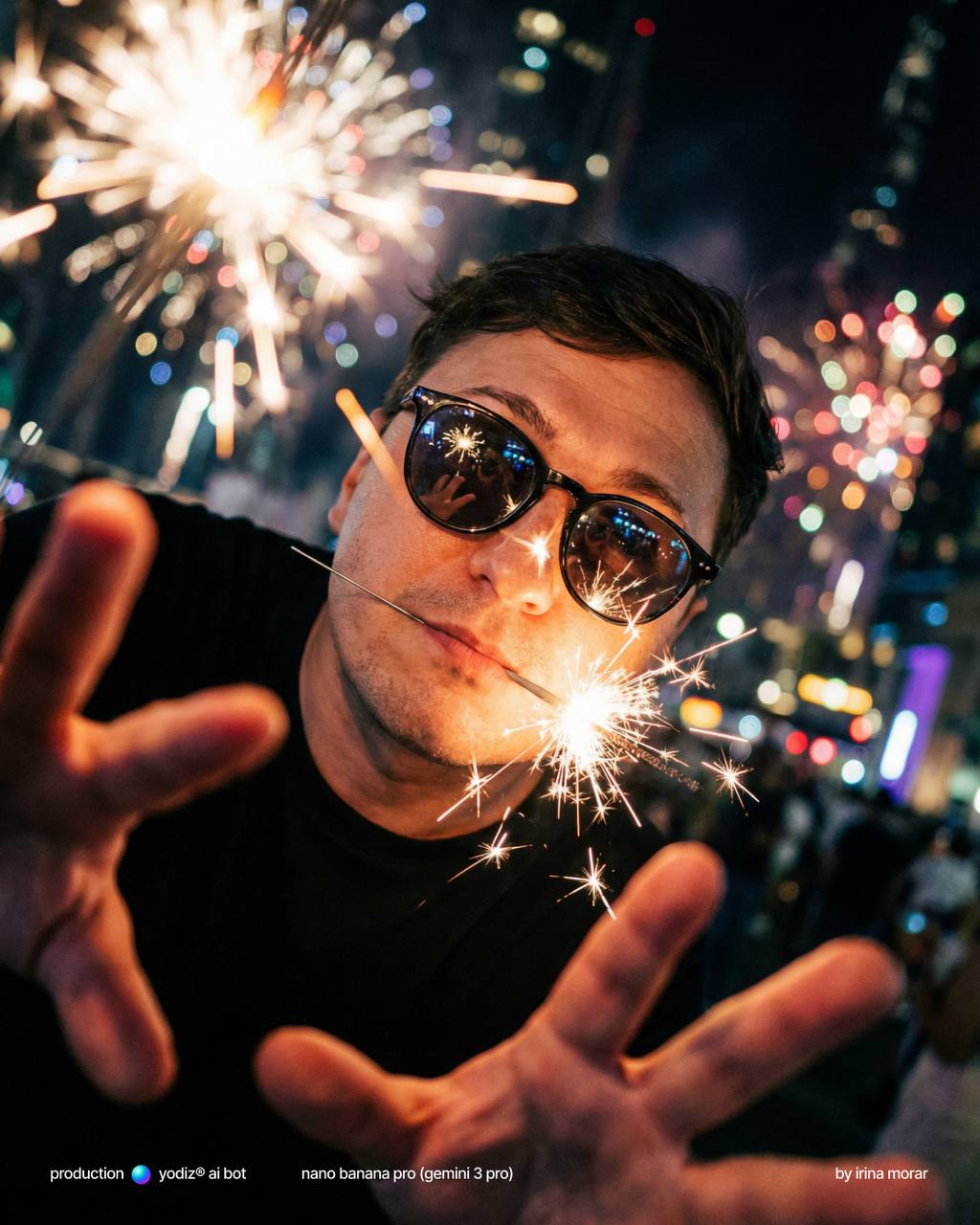 Нейрофотосессия: дерзкий мужской портрет с бенгальским огнём