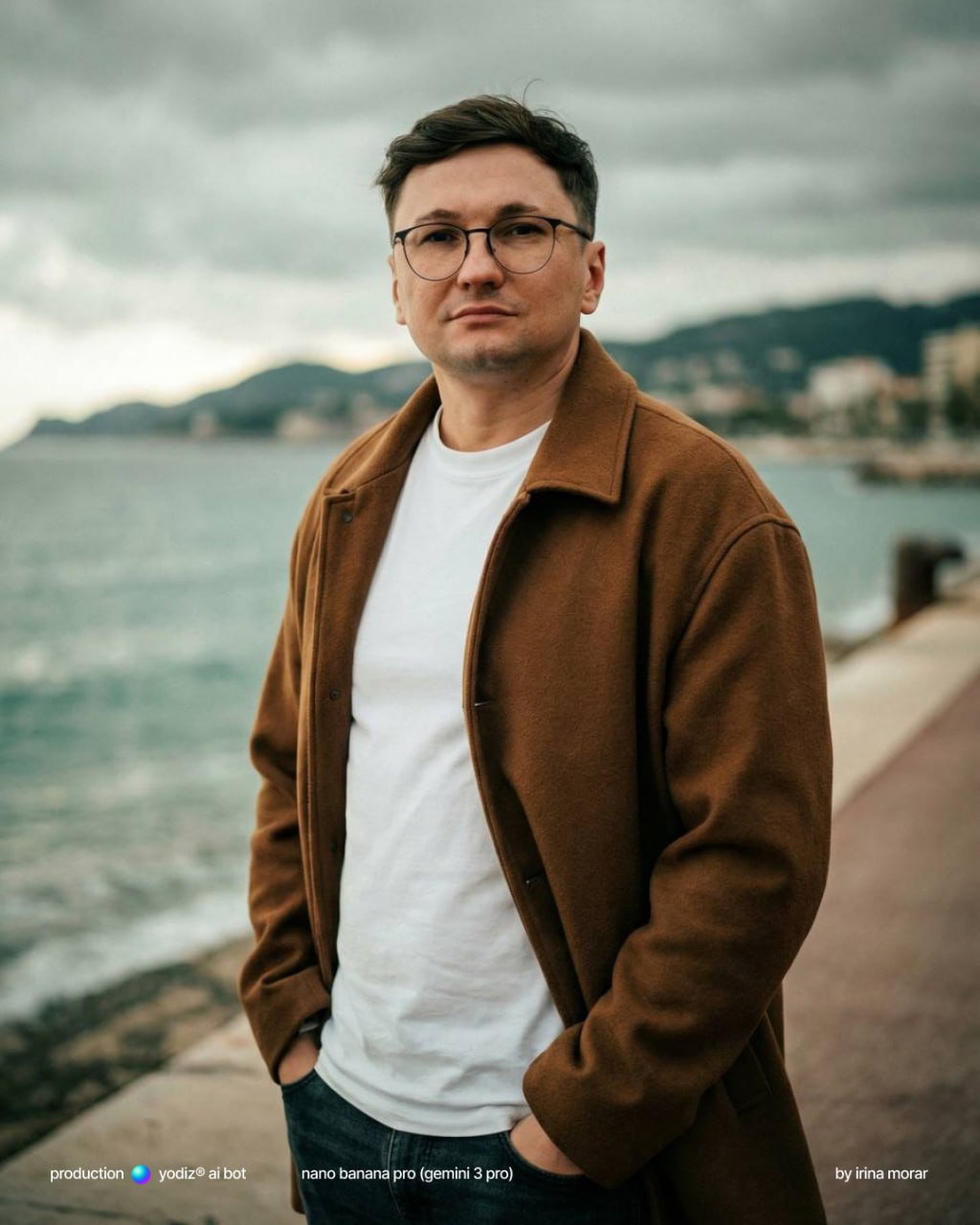 Нейрофотосессия: уверенный мужской портрет у моря