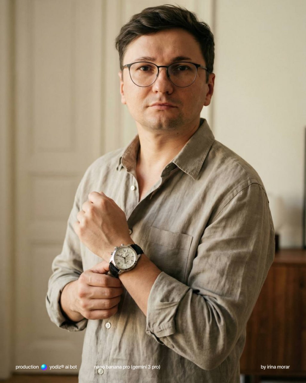 Нейрофотосессия: элегантный мужской портрет с часами