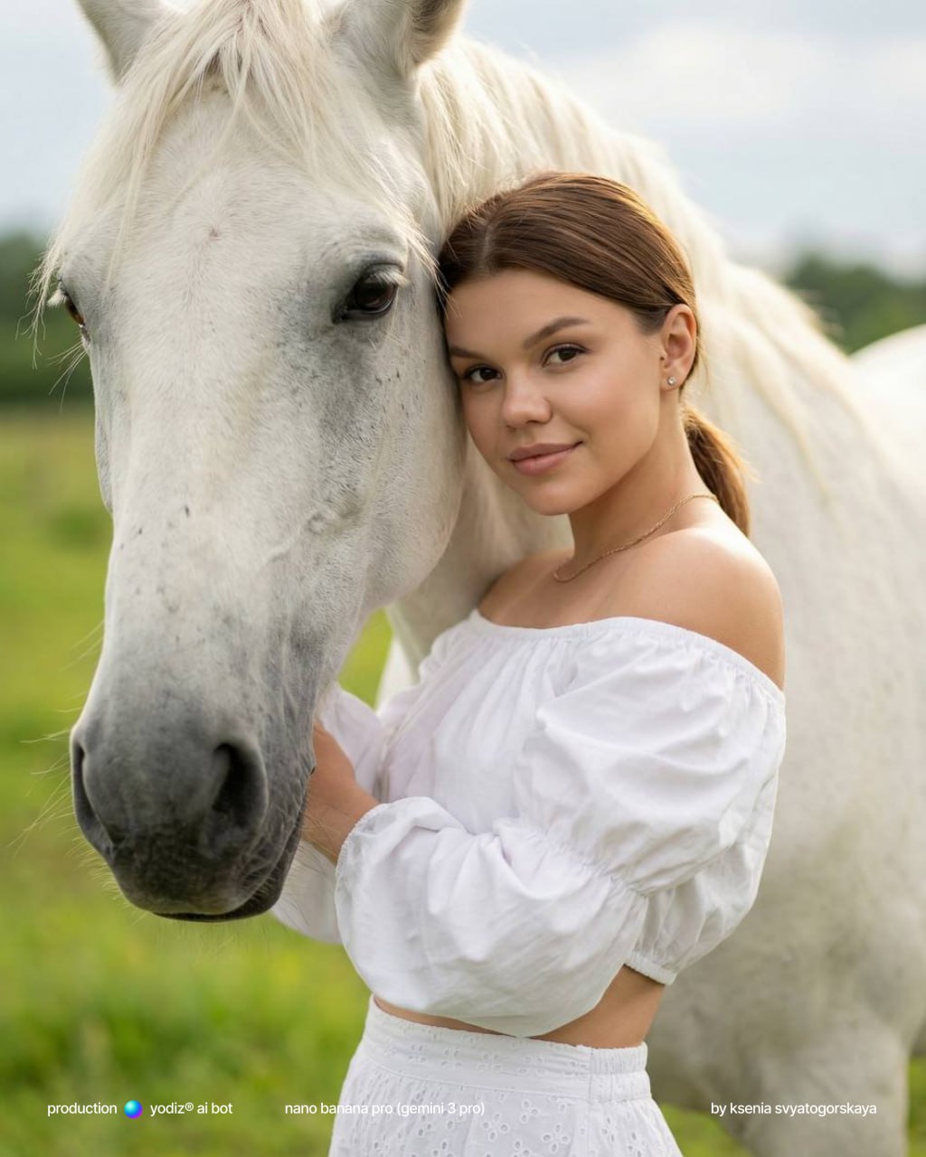 Нейрофотосессия: с лошадью на пастбище