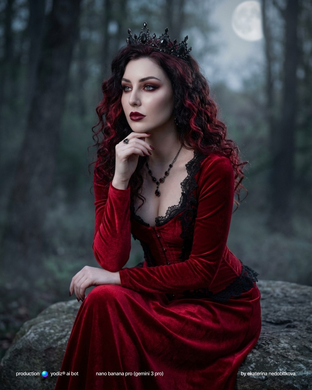 Нейрофотосессия: готический вампирский портрет в лесу