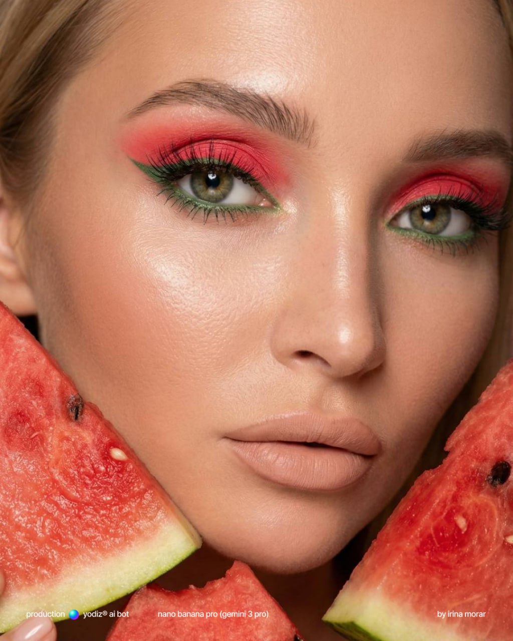 Нейрофотосессия: макро-красота с арбузным макияжем