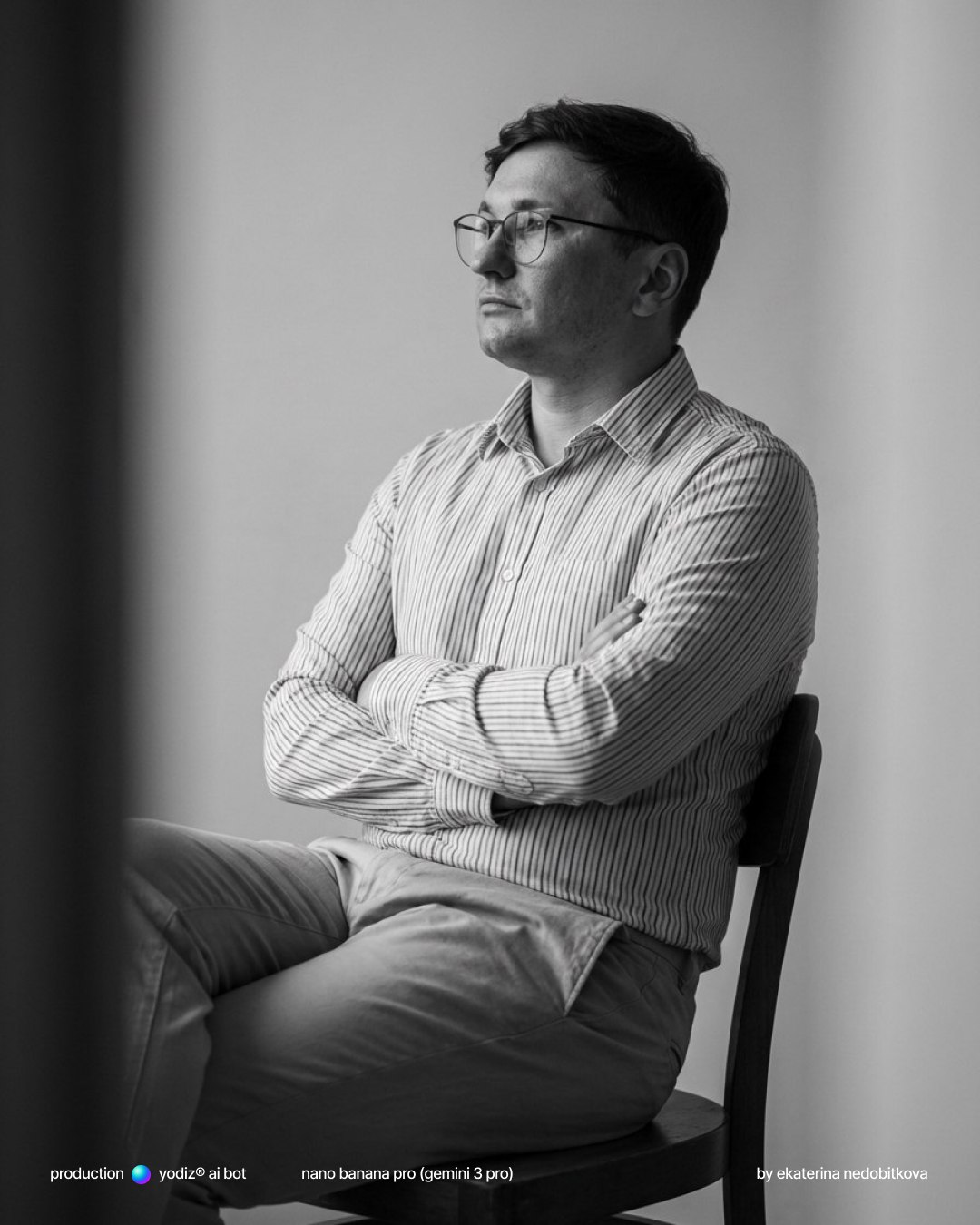 Нейрофотосессия: монохромный портрет мужчины