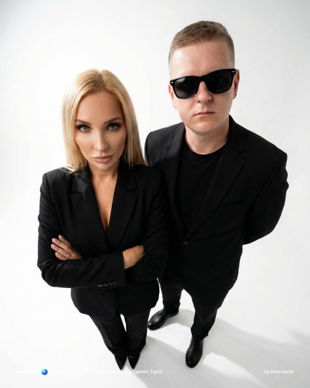 ИИ фото: строгий fashion editorial в студии