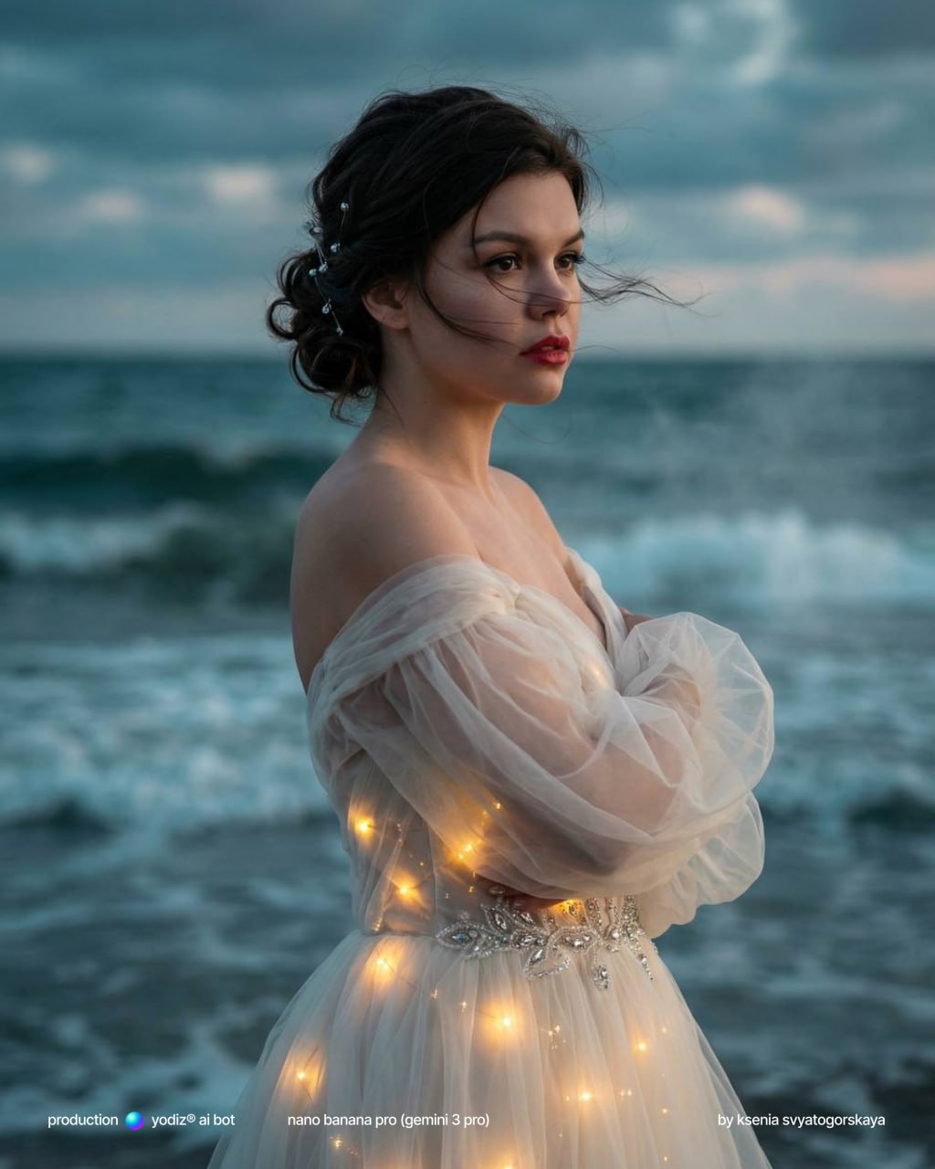 Нейрофотосессия: Загадочный портрет на закате у моря