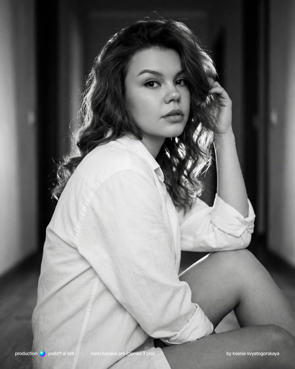 Нейрофотосессия: кинематографичный портрет, чёрно-белый