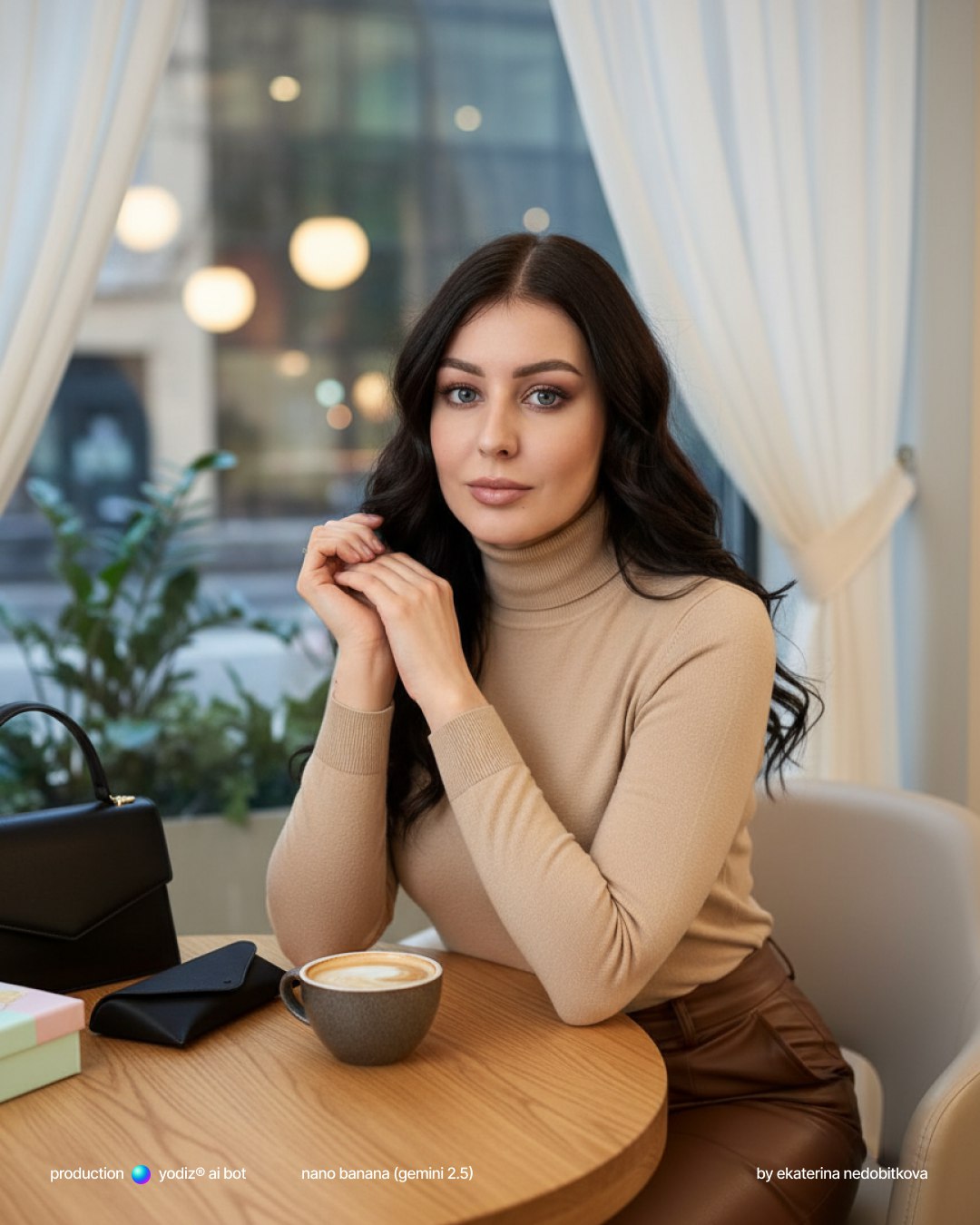 Нейрофотосессия: уютный портрет в городском кафе