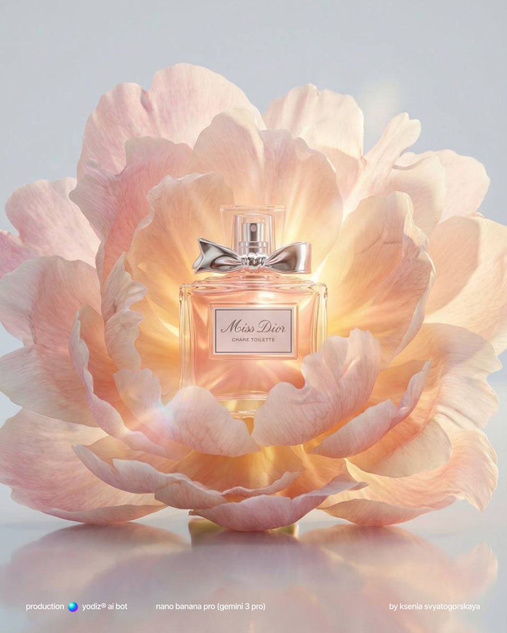 Нейрофотография: макро пиона в пастельных тонах