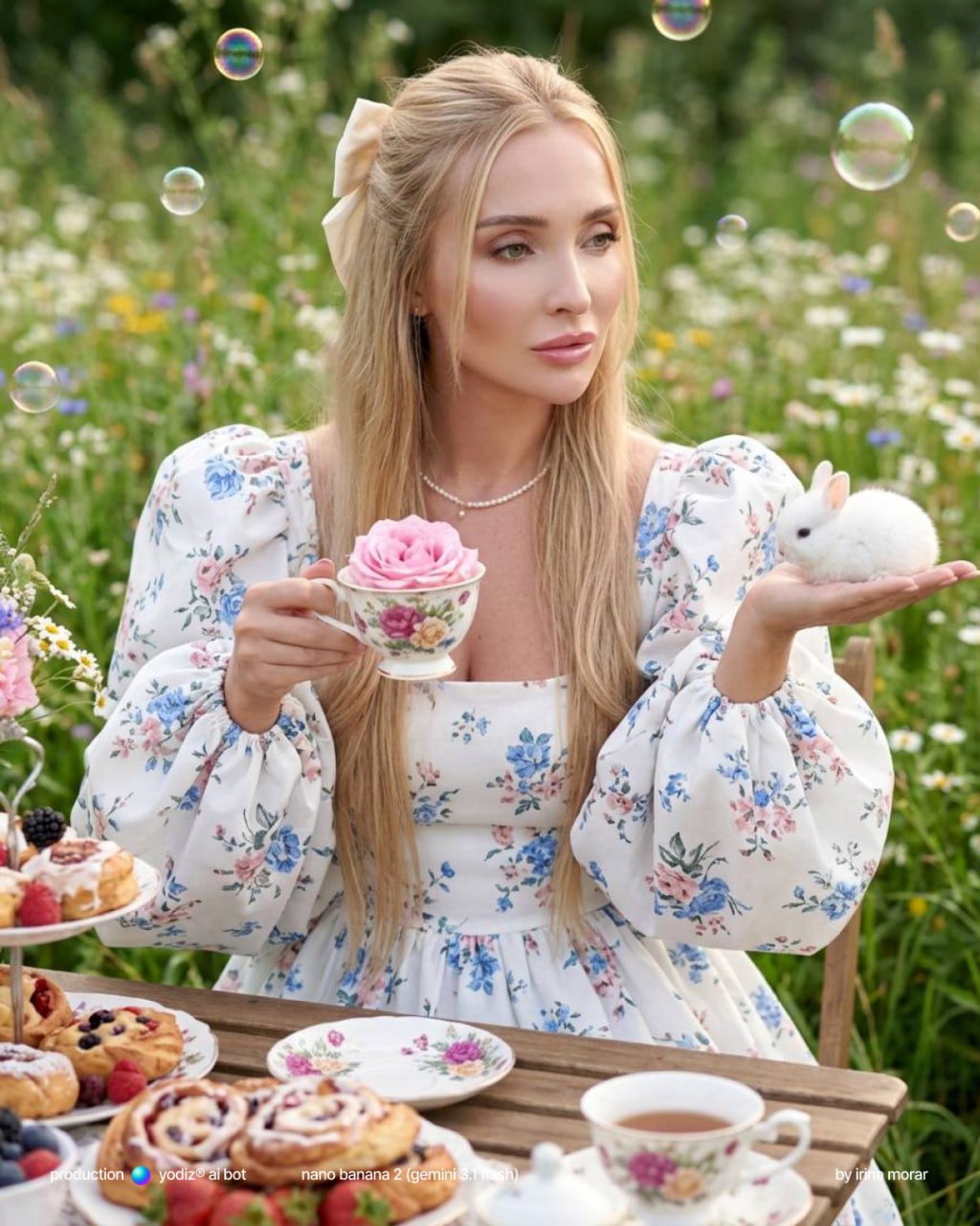 Нейрофотосессия на природе: девушка в стиле cottagecore